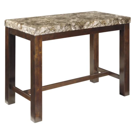 Rectangular Dining Room Counter Table with Faux Mable Top