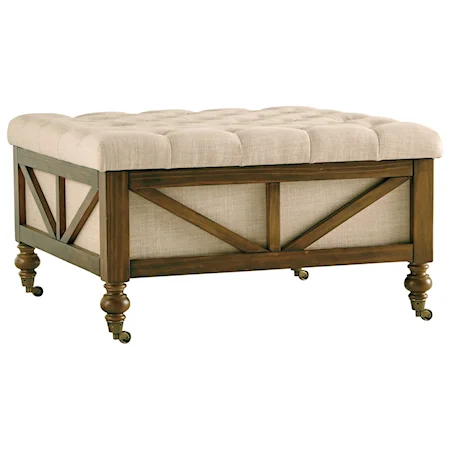 Tufted Storage Ottoman with Casters