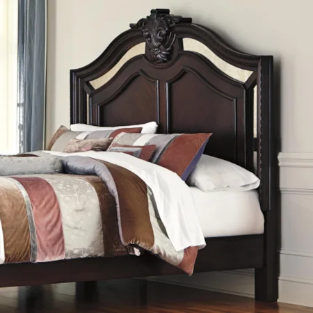 Traditional King/Cal King Panel Headboard with Mirror Accent