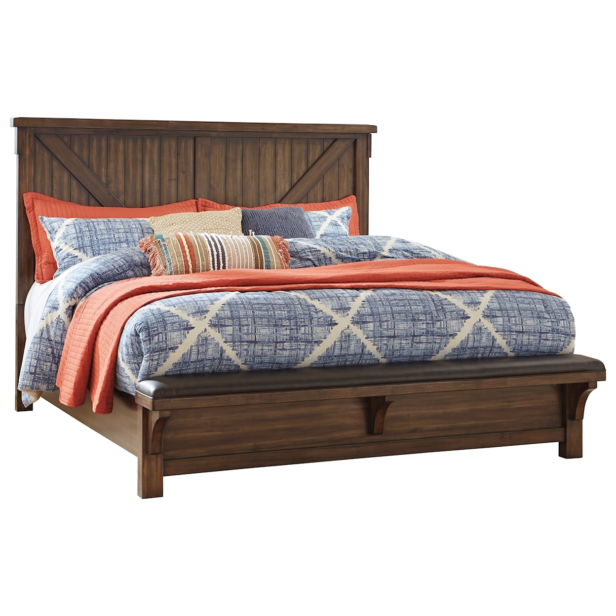 Ashley Furniture Signature Design Lakeleigh Queen Panel Bed with Footboard Bench