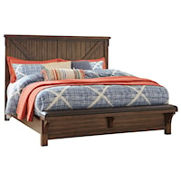 California King Panel Bed with Footboard Bench