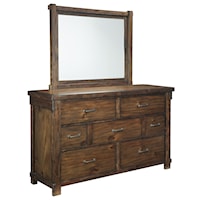 Dresser with 7 Drawers & Bedroom Mirror