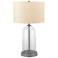 Manelin Clear/Gray Glass Table Lamp