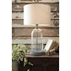 Signature Design by Ashley Lamps - Casual Manelin Clear/Gray Glass Table Lamp