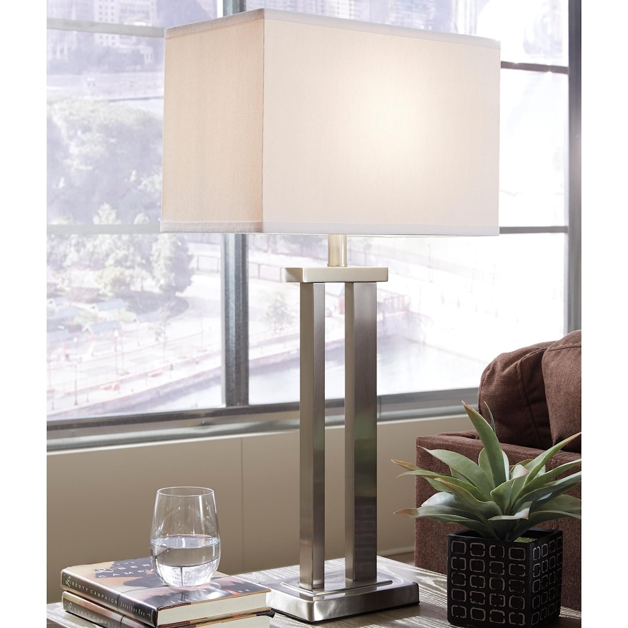 Signature Design by Ashley Furniture Lamps - Contemporary Aniela Metal Table Lamp