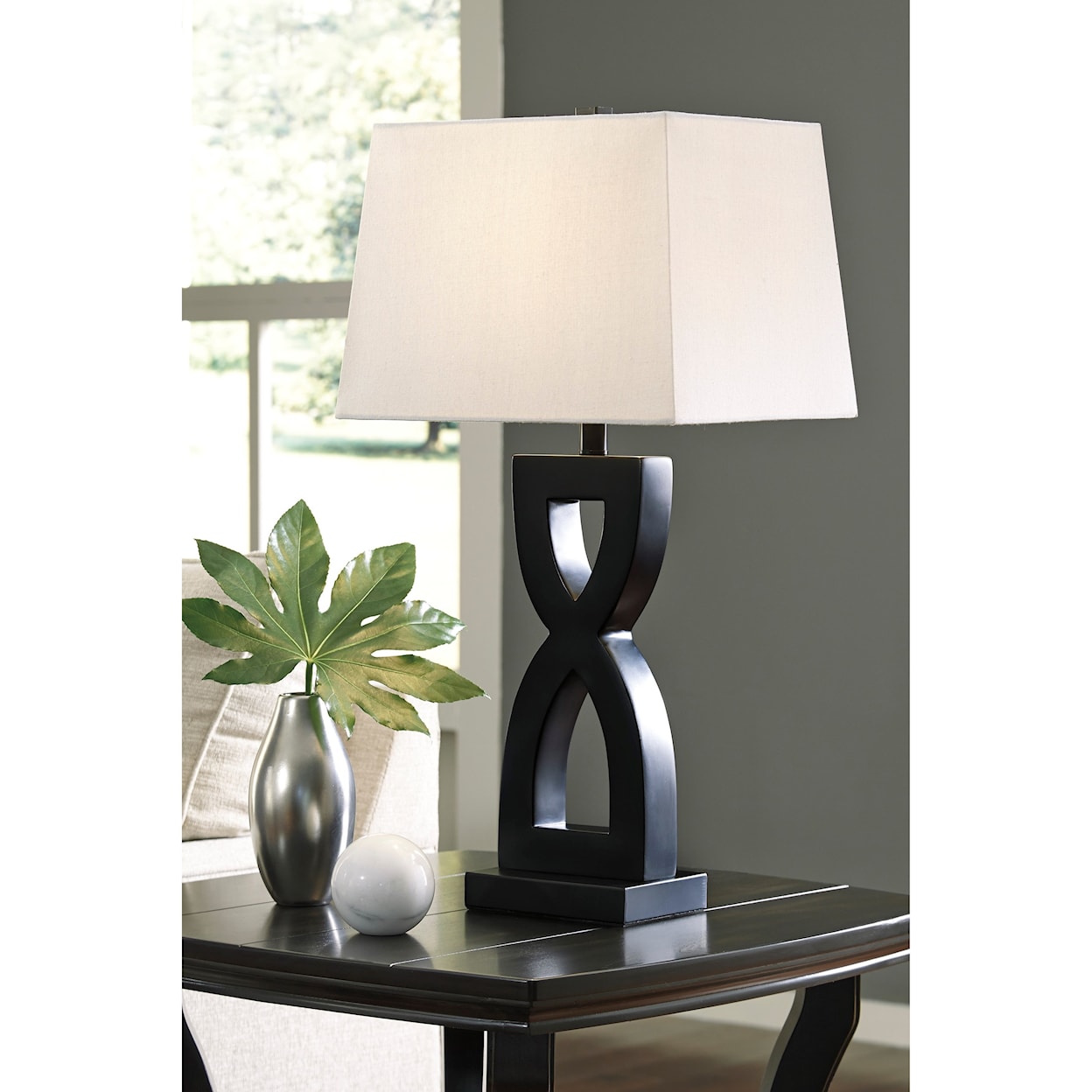 Ashley Furniture Signature Design Lamps - Contemporary Set of 2 Amasi Poly Table Lamps