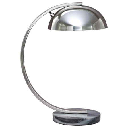 Haden Chrome Finish Metal Desk Lamp