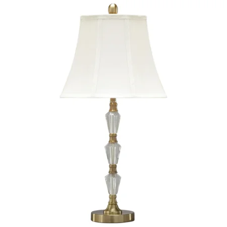 Set of 2 Madra Clear/Gold Finish Crystal Table Lamps
