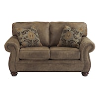 Traditional Loveseat with Rolled Armrests & Nail-Head Trim