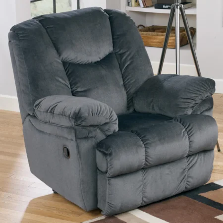 Contemporary Lay-Flat Power Recliner with Deeply Stitched Lumbar Back