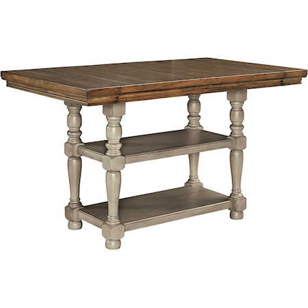 Rectangular Dining Room Counter Ext. Table