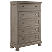 Casual 5-Drawer Chest with Bun Feet