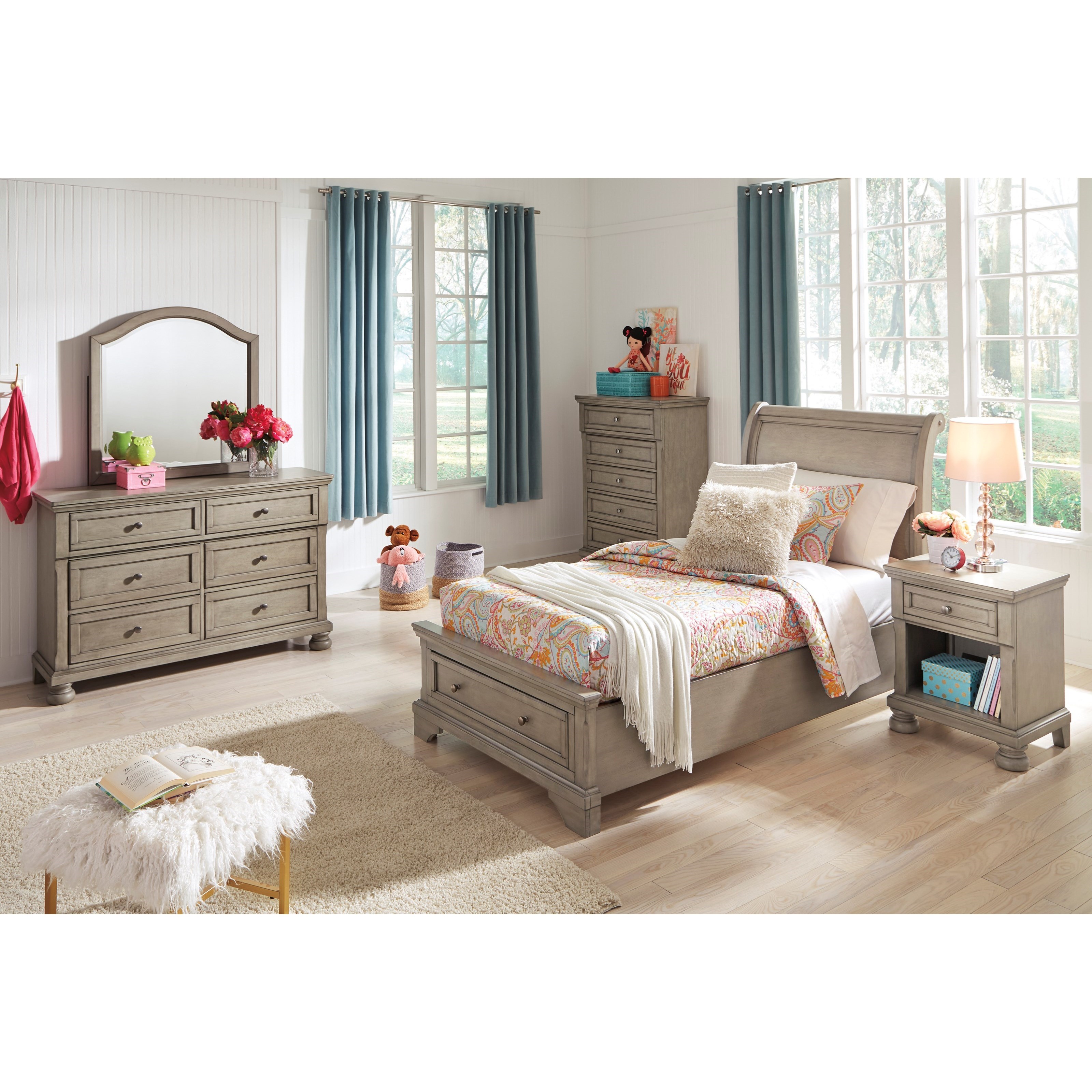 Signature Design by Ashley Lettner Twin Sleigh Storage Bed Sheely's