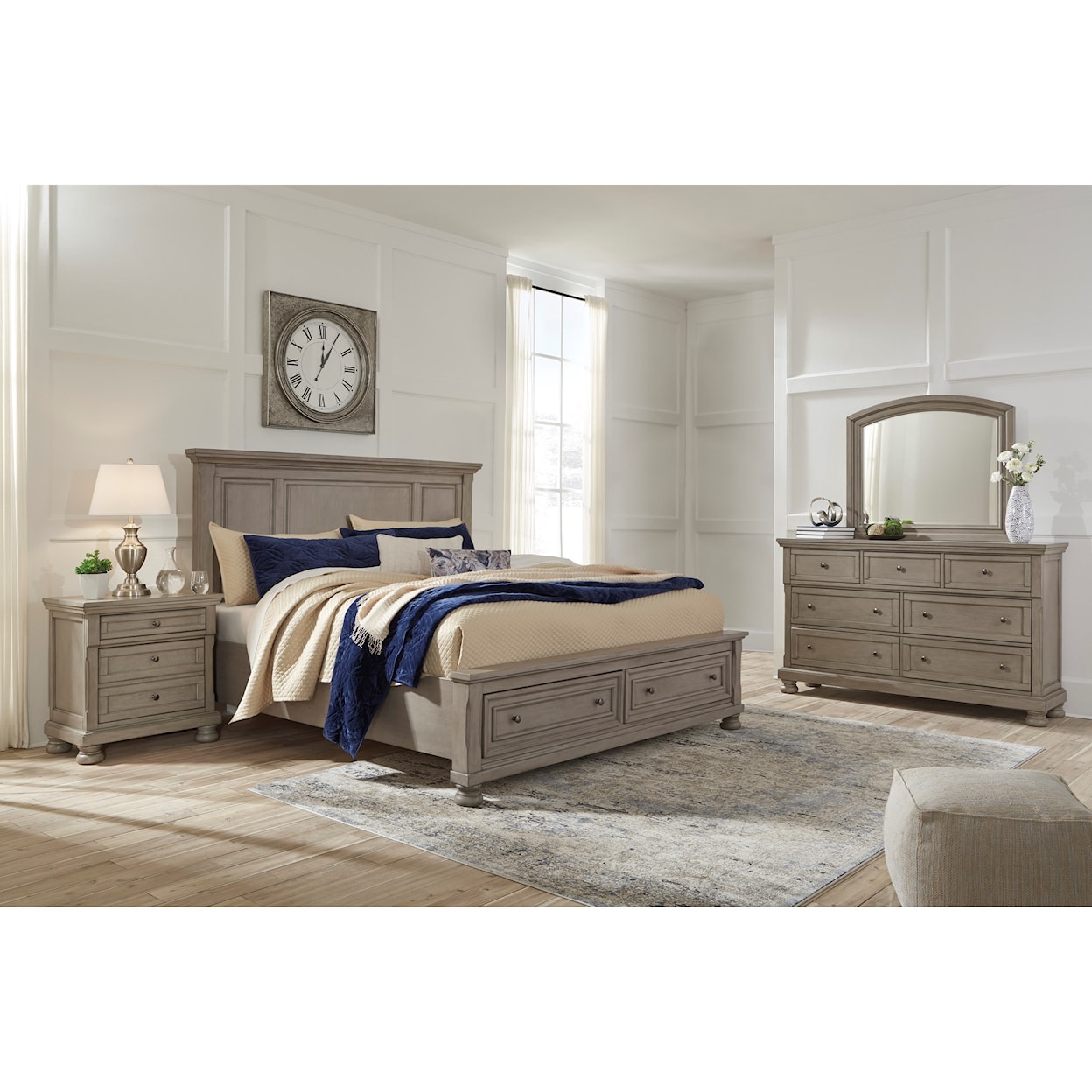 Signature Design by Ashley Lettner King Panel Bed with Storage Footboard