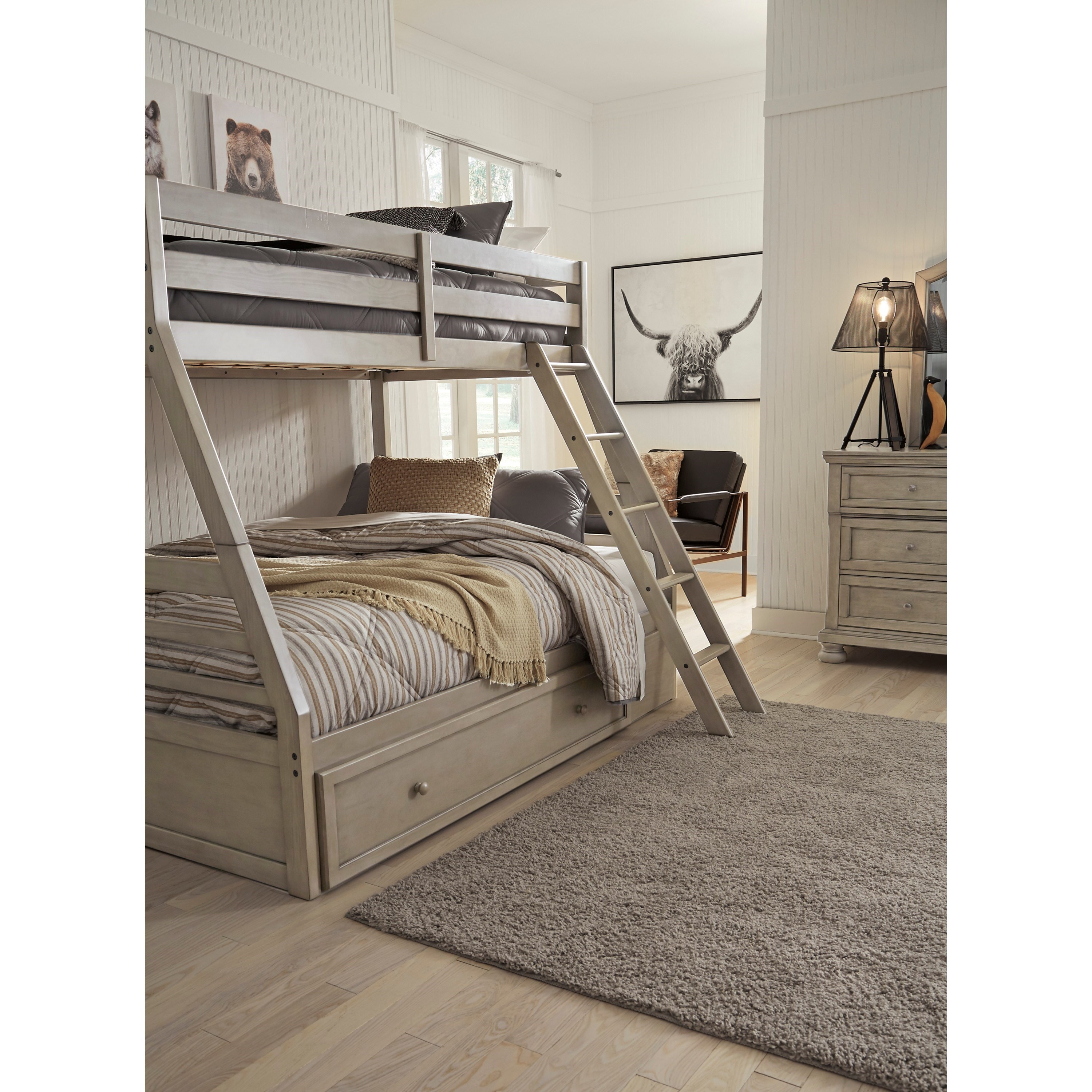 Signature Design by Ashley Lettner B733B23 Twin/Full Bunk Bed w/ Under