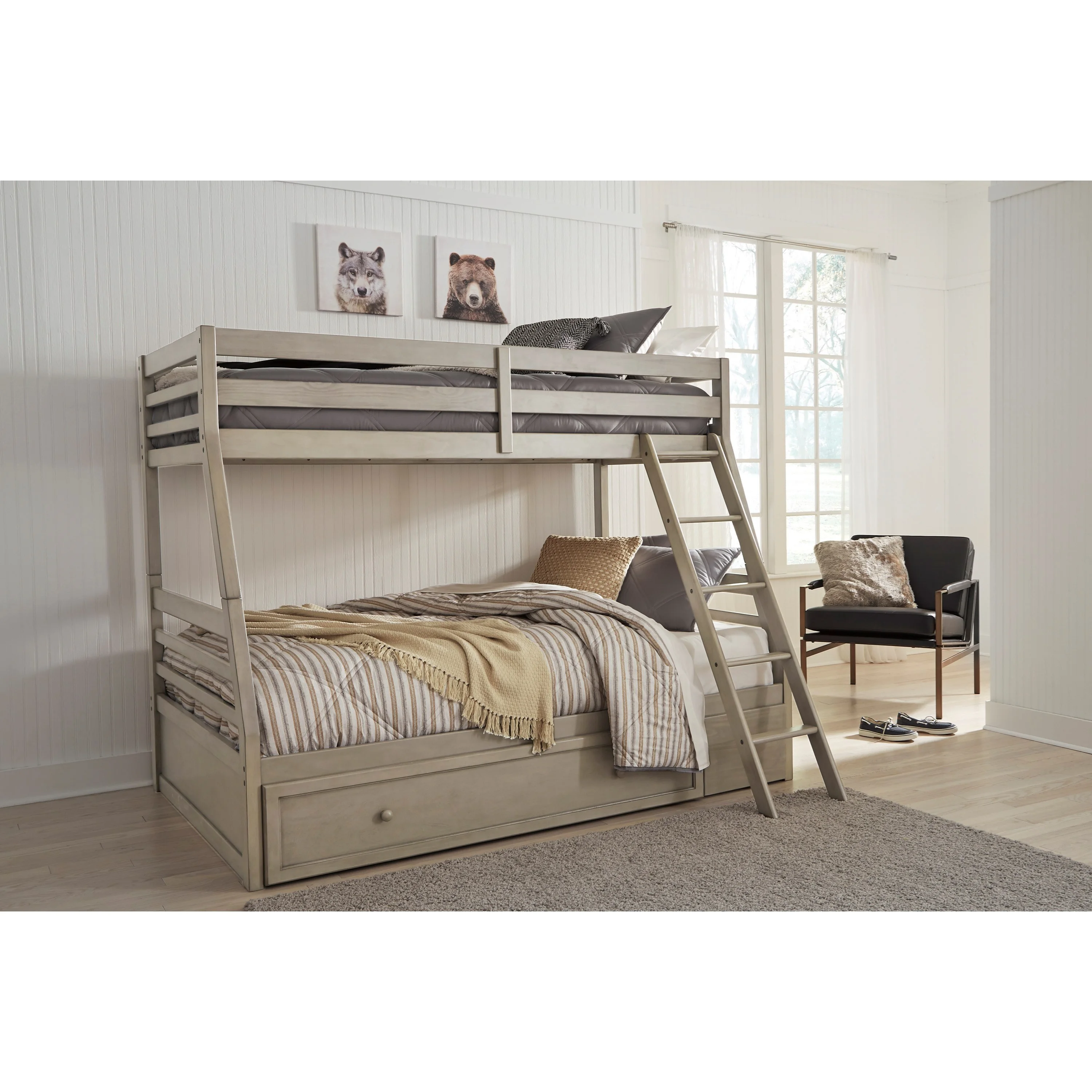 Signature Design by Ashley Lettner Twin/Full Bunk Bed w/ Under Bed