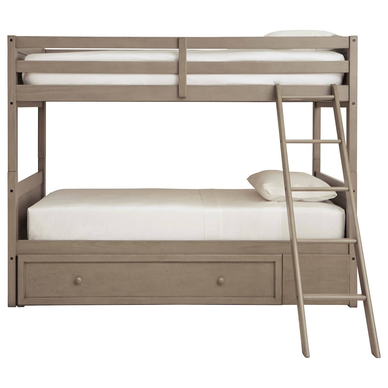 Signature Design by Ashley Furniture Lettner Twin/Twin Bunk Bed w/ Ladder & Storage