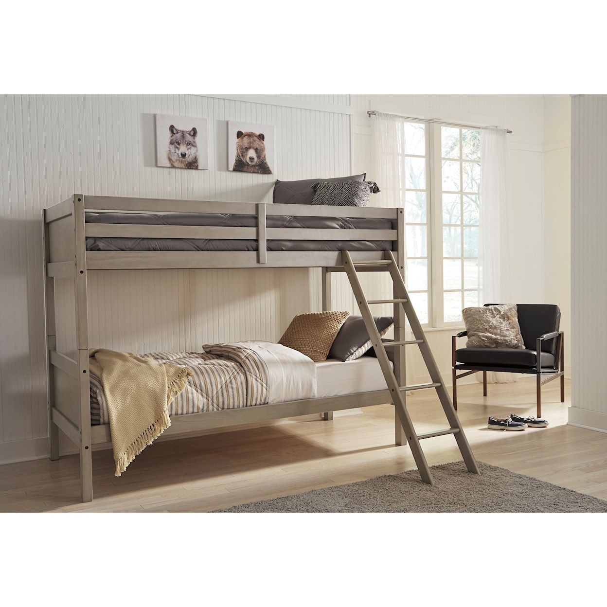 Signature Design by Ashley Furniture Lettner Twin/Twin Bunk Bed w/ Ladder