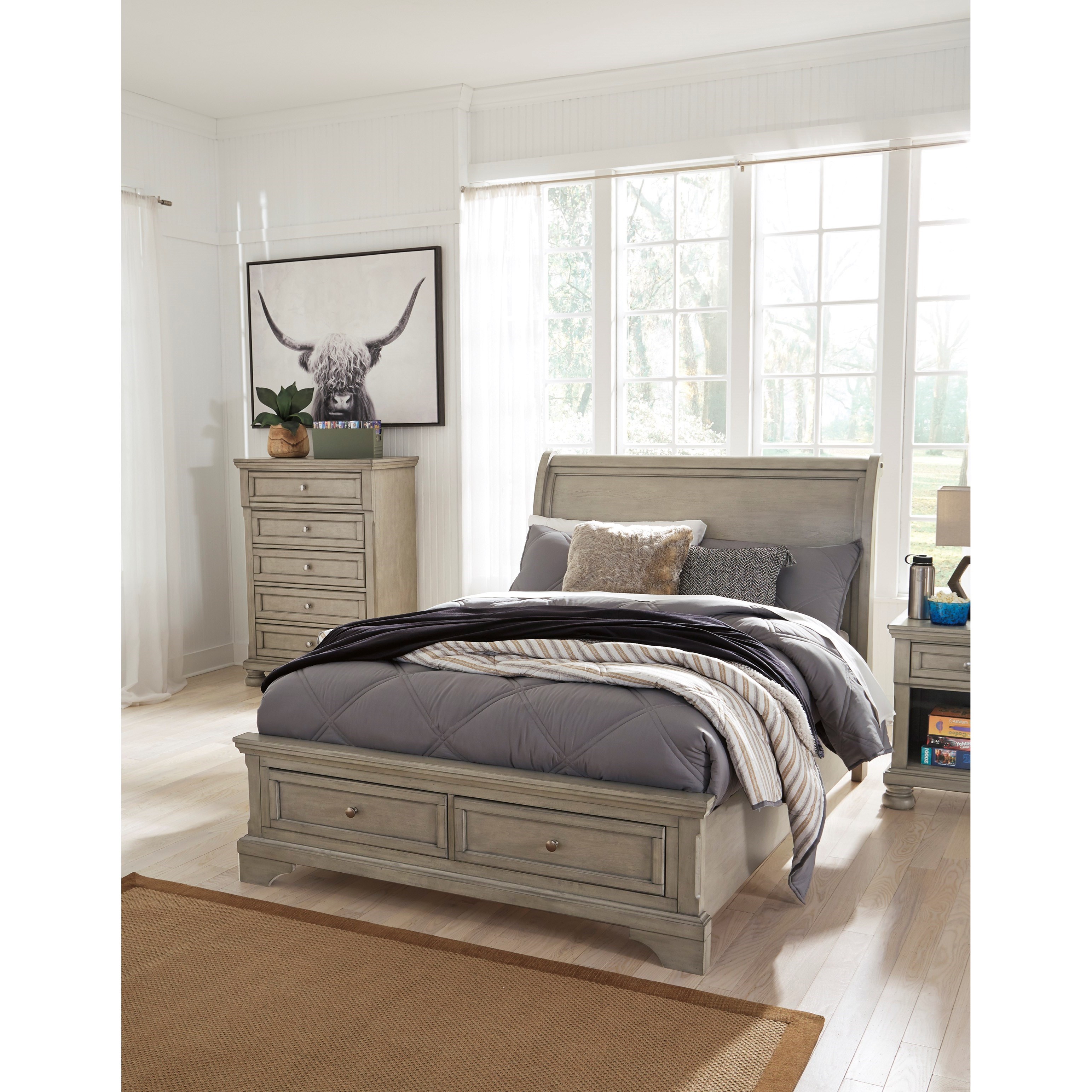 Signature Design by Ashley Lettner ASHB733/FKIT Full Sleigh Storage Bed