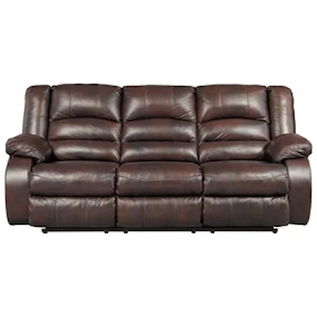 Leather Match Reclining Power Sofa