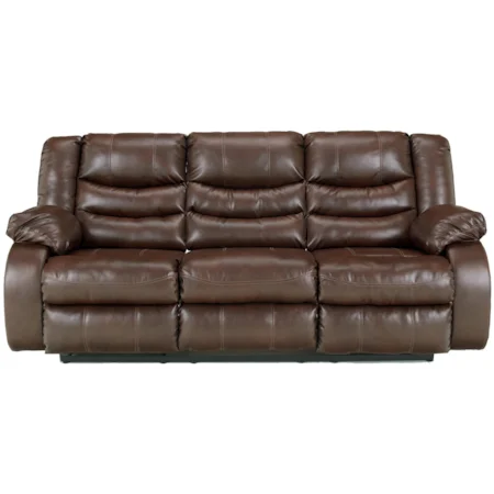 Contemporary Reclining Power Sofa with Pillow Arms