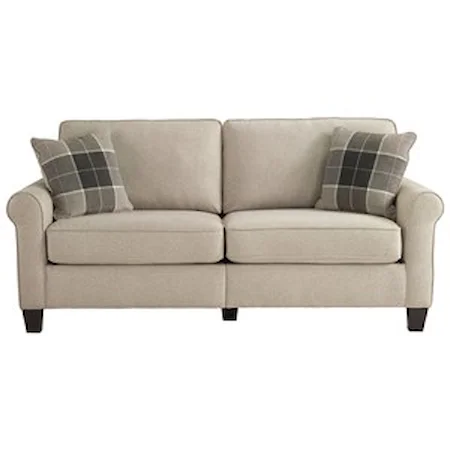 Casual Sofa with Rolled Arms