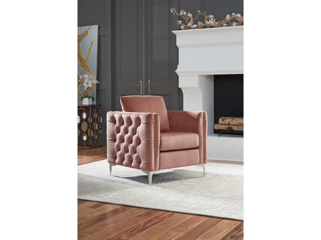 Signature Design by Ashley Lizmont A3000196 Glam Blush Pink Velvet