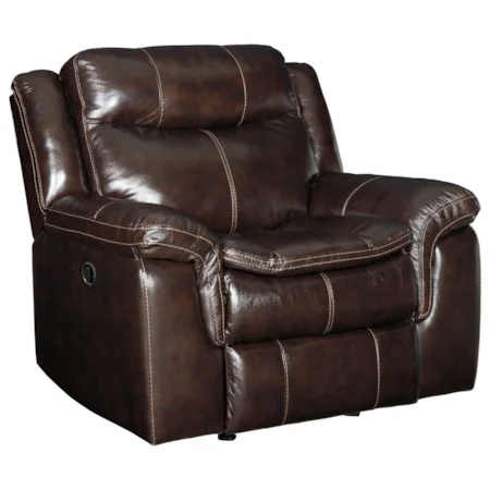 Rocker Recliner with Padded Arms and Headrest