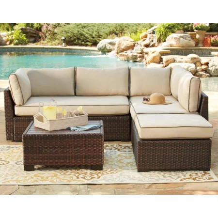 Outdoor Sectional Set with Cocktail Table