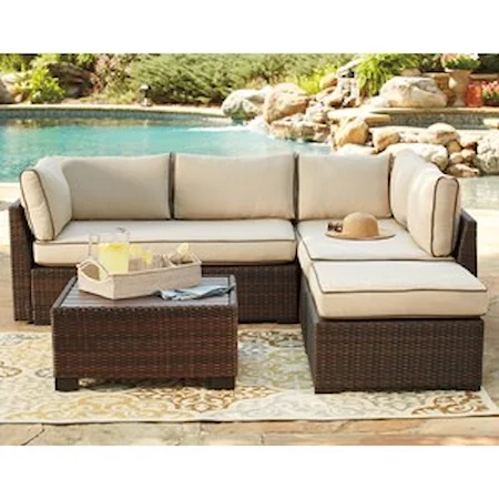 Outdoor Sectional Set with Cocktail Table