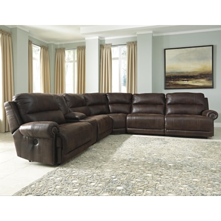 6-Piece Power Reclining Sectional with Console