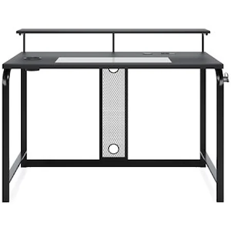 Metal 48" Home Office Desk with Monitor Stand & Outlets and USB/Qi Charging