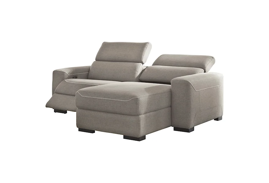 Mabton 2-Piece Power Reclining Sectional w/ Chaise by Signature Design by Ashley at Dream Home Interiors