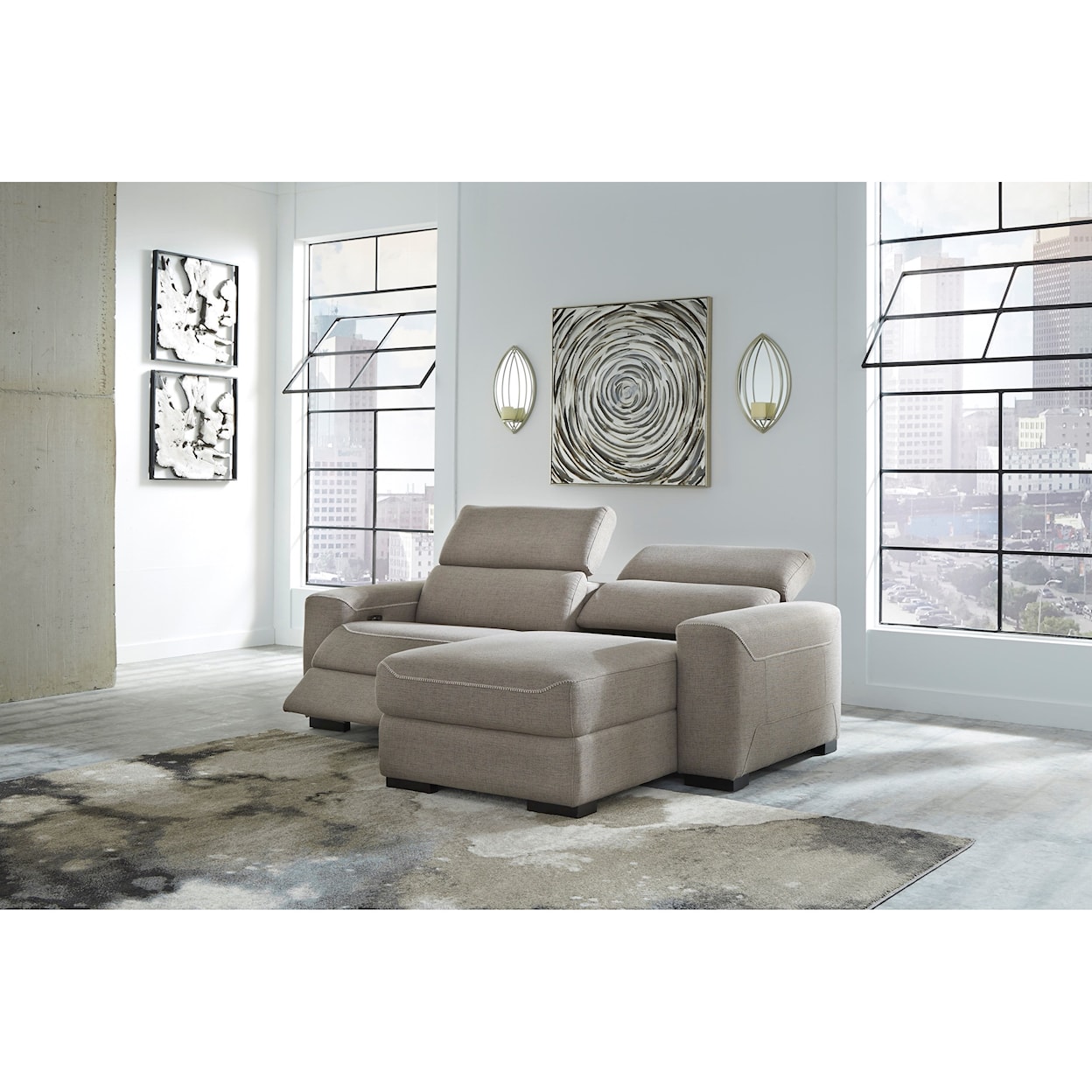 Signature Design by Ashley Mabton 2-Piece Power Reclining Sectional w/ Chaise