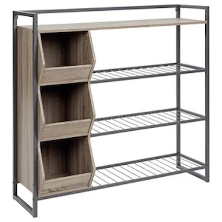 Grayish Brown/Gunmetal Shoe Rack