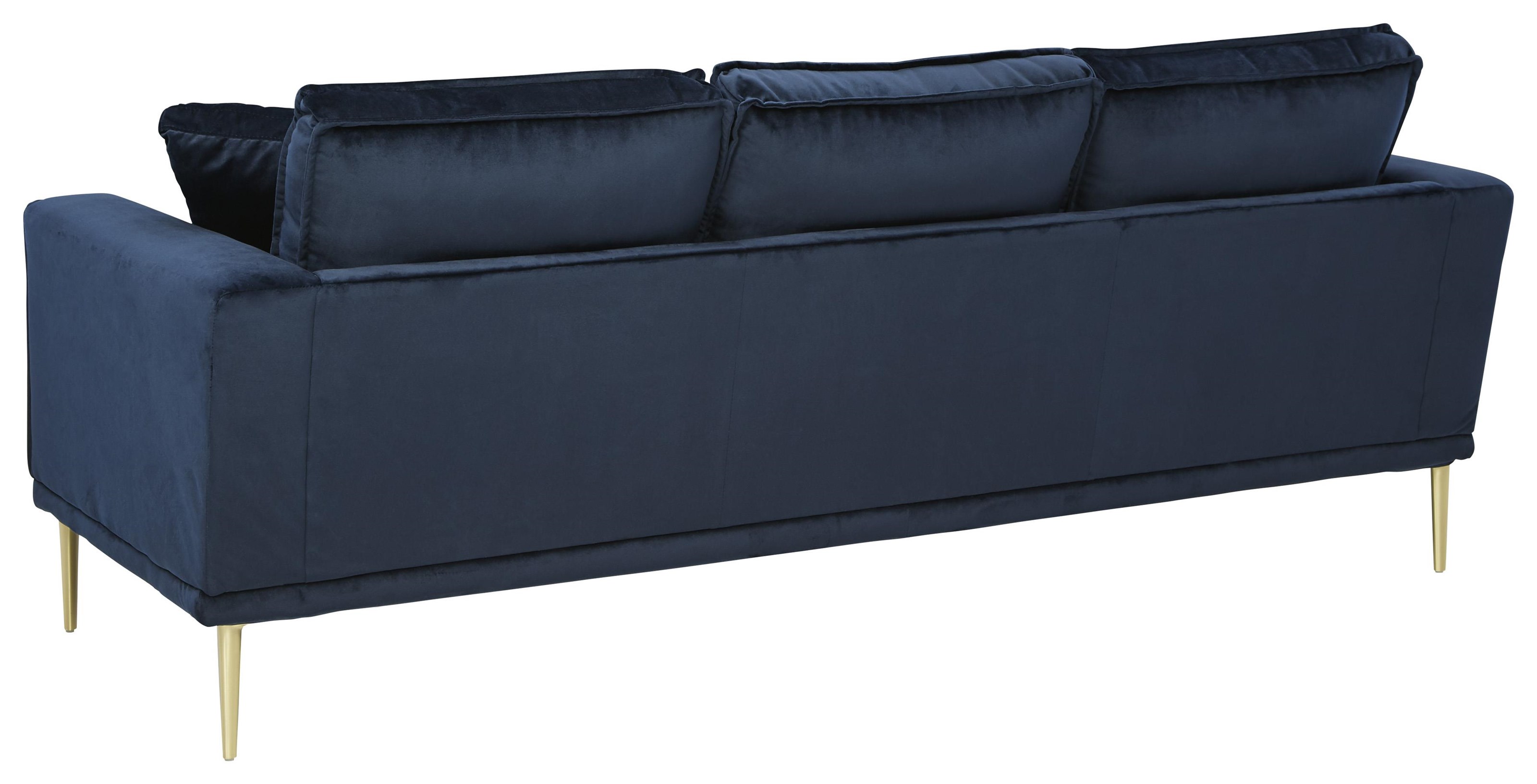 best deals and reviews Macleary Upholstered Navy Sofa Two Velvet Color