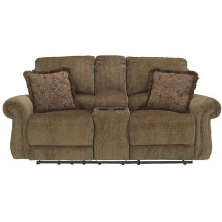 Double Recliner Love Seat with Middle Arm Console