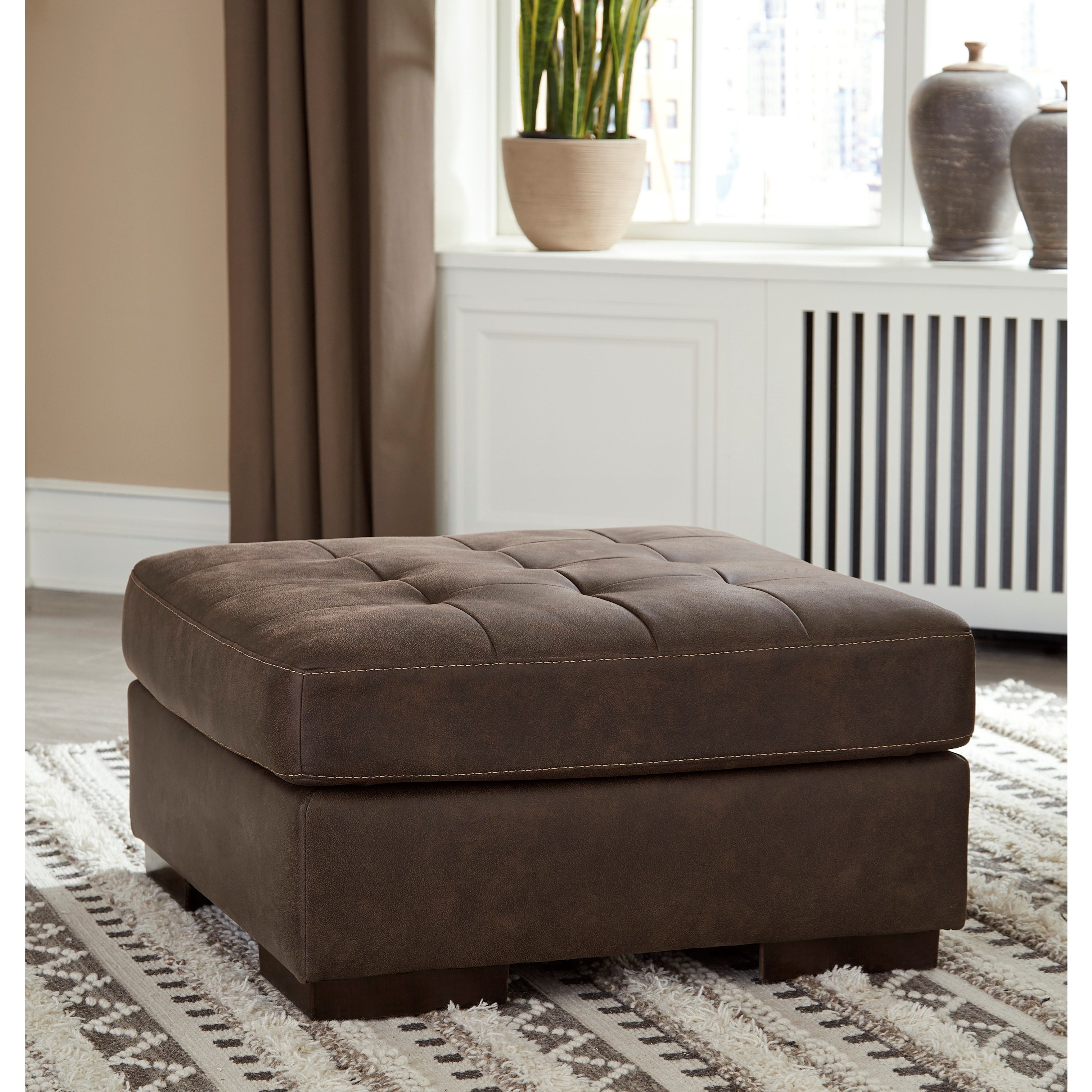 Oversized sales brown ottoman