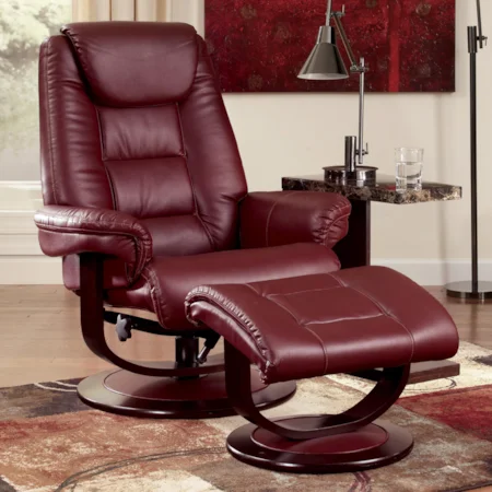 Reclining Swivel Comfort Lounger and Ottoman Set