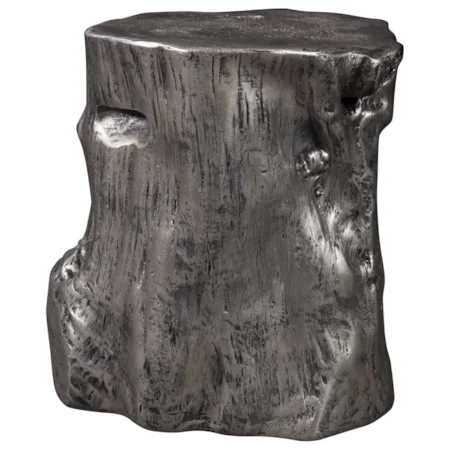 Silver Tree Stump Accent Table