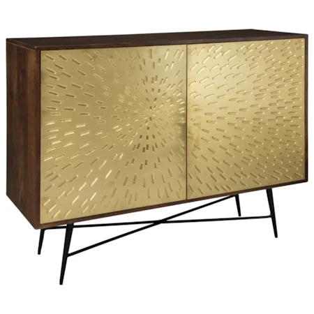 Accent Chest with Sunburst Brass Metal Doors