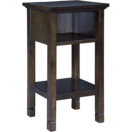 Contemporary Accent Table with Cubby & Shelf