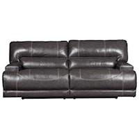 Contemporary Leather Match 2-Seat Reclining Power Sofa