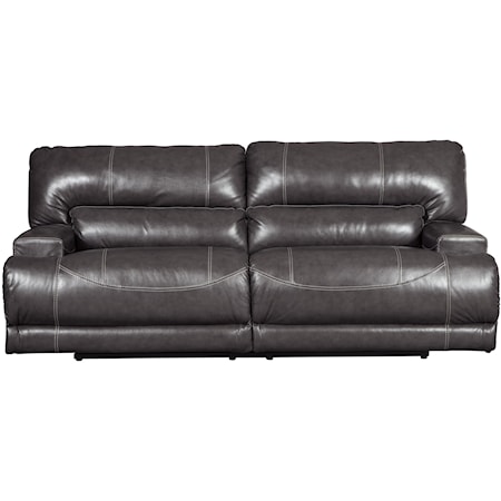 Contemporary Leather Match 2-Seat Reclining Power Sofa