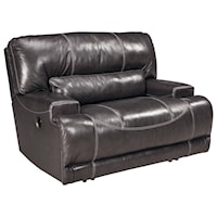 Contemporary Leather Match Wide Seat Recliner
