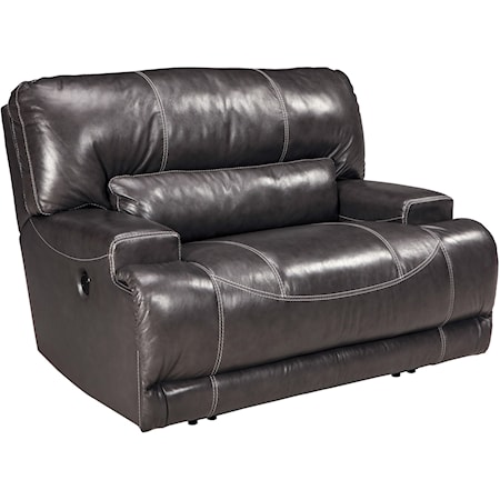 Contemporary Leather Match Wide Seat Recliner