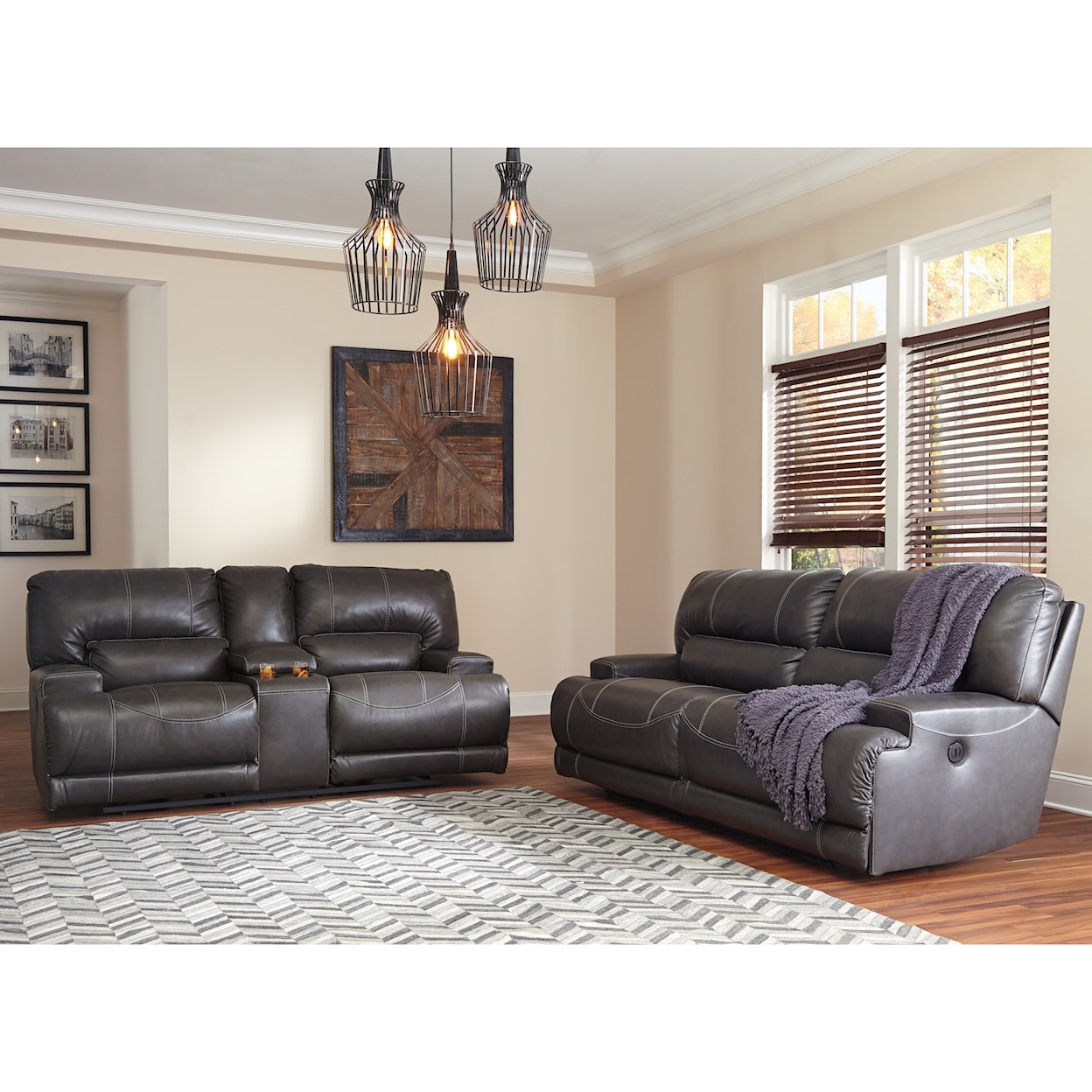 Signature Design by Ashley McCaskill Double Reclining Loveseat w/ Console