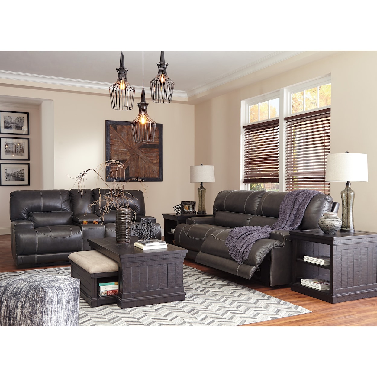 Signature Design by Ashley Furniture McCaskill Double Reclining Power Loveseat w/ Console