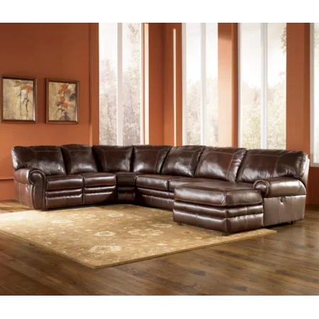 RAF Sleeper Chaise Sectional with Power Reclining Loveseat