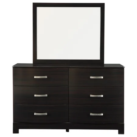 Contemporary Dresser and Mirror Set